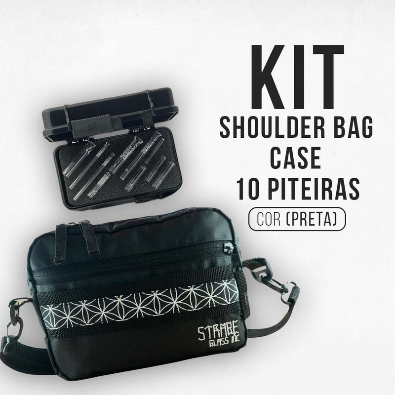 Kit ShoulderBag c/ Case Preto + 10 Piteiras de BRINDE!