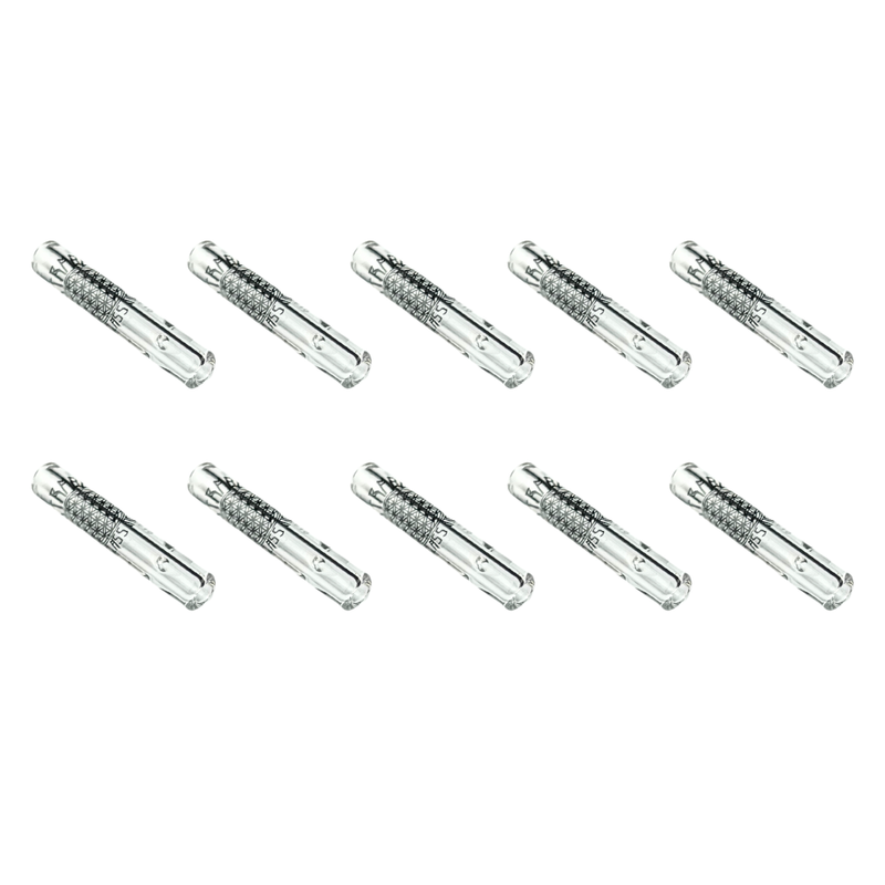 Kit 10 Piteiras de Vidro 3,5cm x 5mm - Curta e Fina