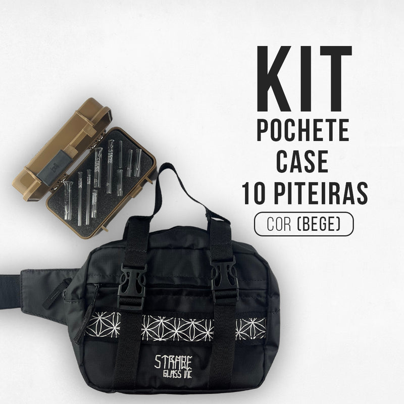 Kit Pochete c/ Case Bege + 10 Piteiras de BRINDE!