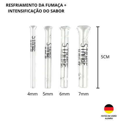 Kit 10 Piteiras de Vidro 5cm x 4mm