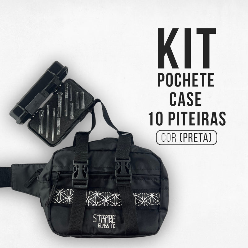 Kit Pochete c/ Case Preto + 10 Piteiras de BRINDE!