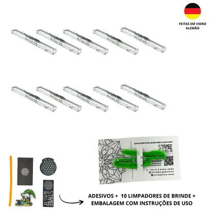 Kit 10 Piteiras de Vidro 5cm x 4mm